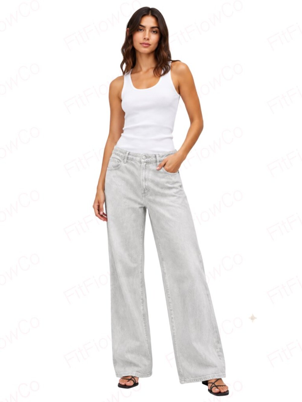 ZARA Metallic Silver Wash Straight Leg Jeans Women US 4 EUR 36 High Rise
